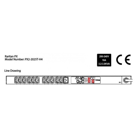 Raritan 1PH, 230V AC, 16A, 12 - Reliable Power Distribution for Optimal Performance | PX2-2025T-H4